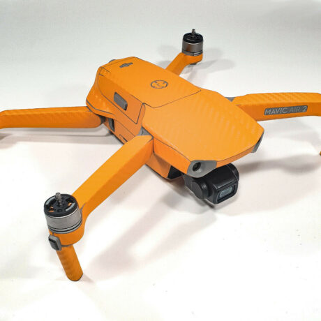DJI MAVIC AIR 2  + RC - SKIN - CARBON ORANGE - 3-5x Batterie / Folie / Decal